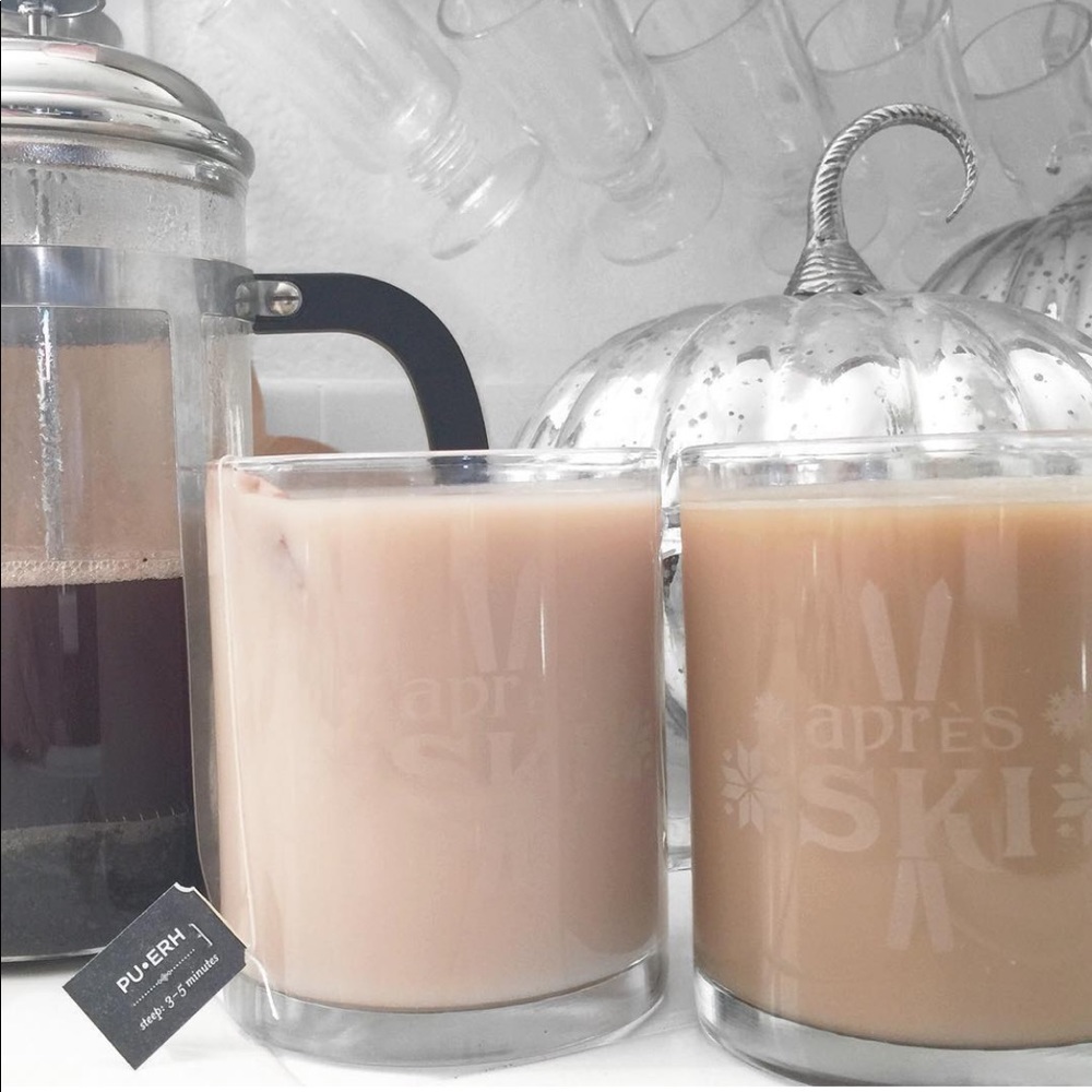 Après Ski Clear Glass Mugs Set of Five